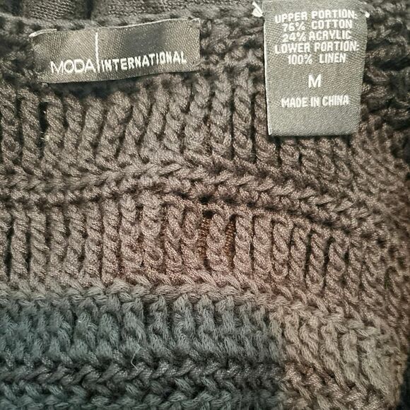 Moda International Black Sleeveless Scoop Neck Crochet Tank Top Size M - Picture 4 of 4